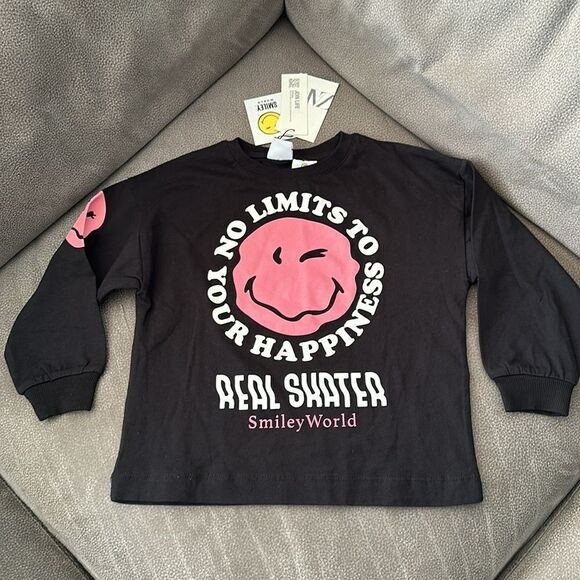 ZARA Kids | Black | SMILEYWORLD ® HAPPY COLLECTION SHIRT - Picture 6 of 6